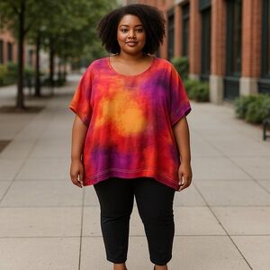 Cato Women’s Top 18/20W Purple Orange Red